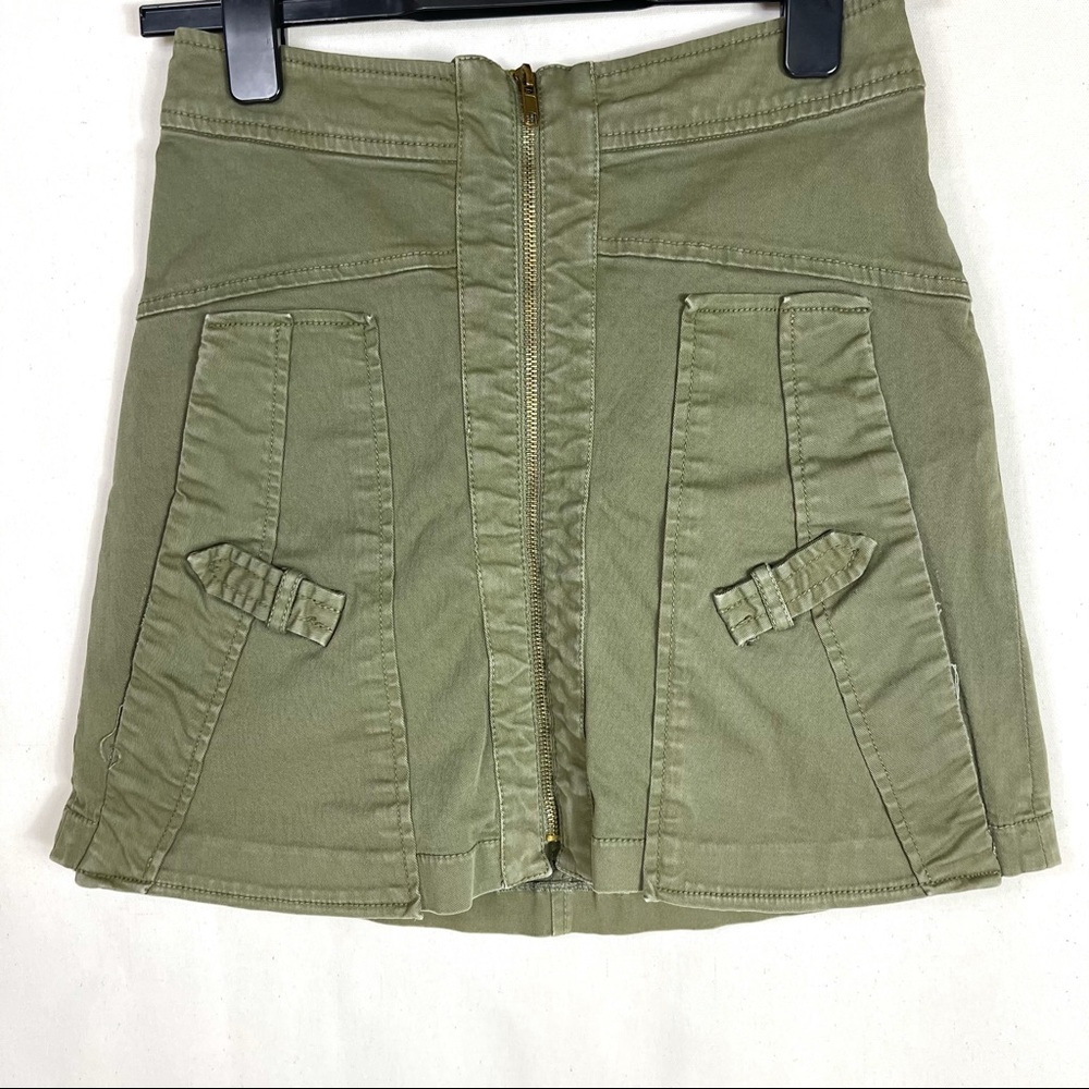 ZARA BASIC Front Zip Distressed Mini Skirt